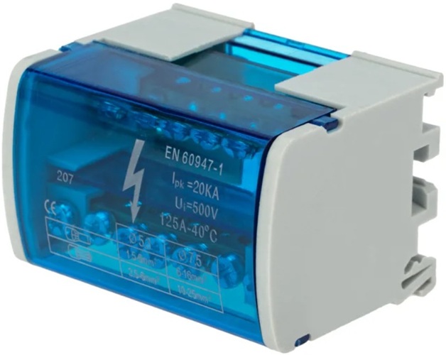 

Шина Rexant 11-2302-7 на DIN-рейку в корпусе (кросс-модуль) 2х7, 11-2302-7