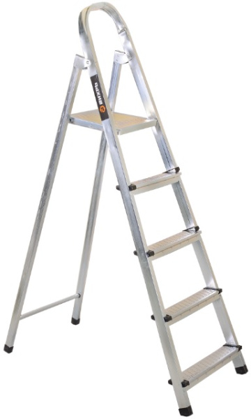 Изображение товара Стремянка стальная Вихрь 73/5/1/9 с 5 ступенями и дугой безопасности