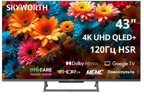Изображение товара Телевизор Skyworth 43Q67H 4K QLED Smart TV с Wi-Fi и HDMI