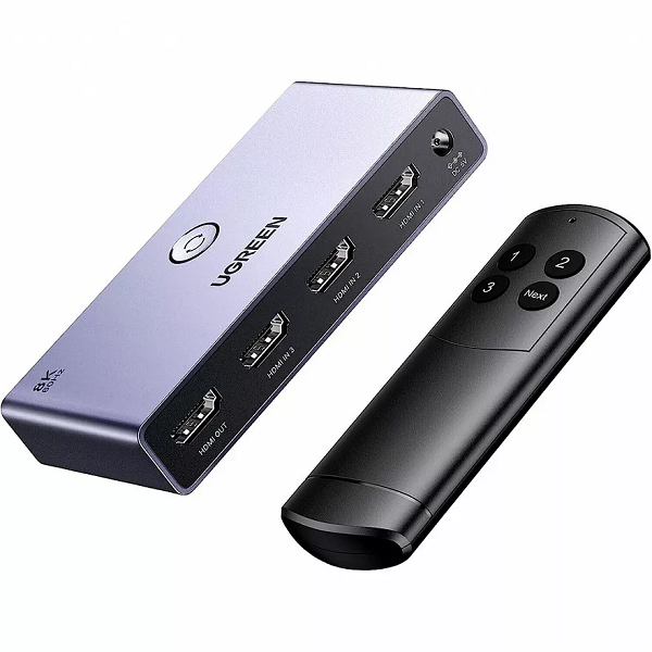 

Разветвитель HDMI UGREEN CM624 15604_ 3-в-1 с кабелем USB-A - DC 1,5 м. Цвет: черный, CM624