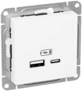 фото Розетка USB  EKF UP1-SOW-USBA+USBC