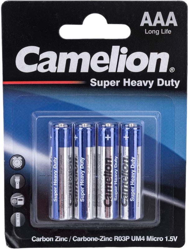 

Батарейка Camelion Blue R03 BL-4 Camelion 3214 (R03P-BP4B, мизинчиковая батарейка ААА 1.5В) (упак. 4 шт.), Blue R03 BL-4