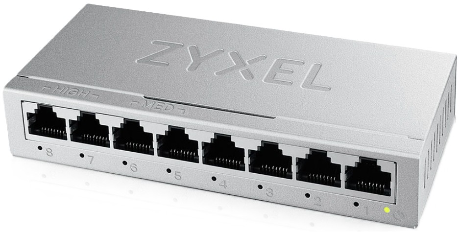 

Коммутатор ZYXEL GS-108B v5 8 портов 1000 Мбит/с, настольный, металлический корпус, GS-108B v5