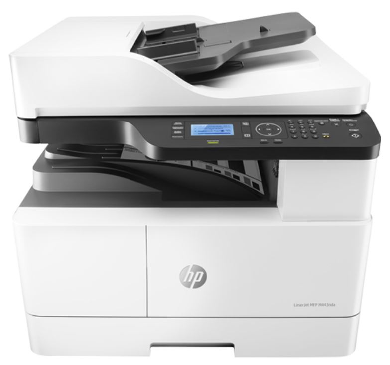 

МФУ лазерное черно-белое HP LaserJet MFP M443nda 8AF72A p/c/s, A3, 1200dpi, 25ppm, 512Mb, 2trays 100+250, ADF 100, duplex, Scan to email/SMB/FTP, PIN, LaserJet MFP M443nda (УЦЕНЕННЫЙ)