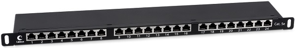

Патч-панель Cabeus PLHD-24-Cat.5e-SH-Dual-0,5U 19" 0,5U, 24 порта RJ-45, категория 5e, полностью экранированная, Dual IDC, PLHD-24-Cat.5e-SH-Dual-0,5U