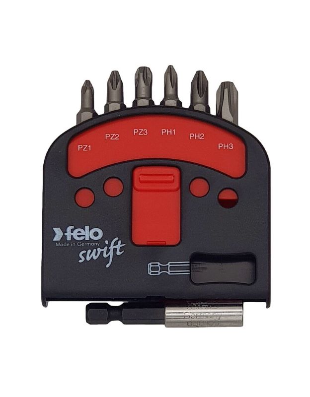 

Набор бит Felo 02060326 PZ/PH Industrial с держателем бит в кейсе Swift, 7 шт, 02060326