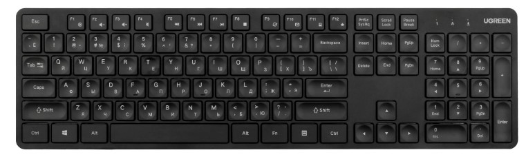 

Клавиатура Wireless UGREEN KU004 35734_ 2,4G. Цвет: черный, KU004