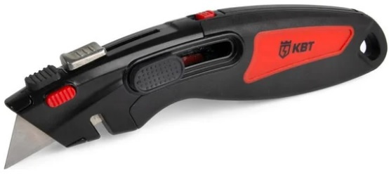 Изображение товара Строительный монтажный нож КВТ 78497 с автовозвратом и блокировкой