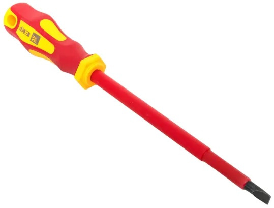 Изображение товара Диэлектрическая отвертка EKF sl-6.5-150-mas-in защита до 1000 В безопасный инструмент