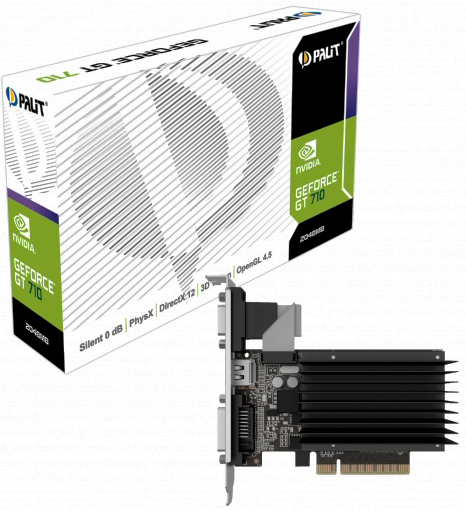 

Видеокарта PCI-E Palit GeForce GT 710 (NEAT7100HD46-2080H) 2GB GDDR3 64bit 28nm 954/1600MHz DVI-D(HDCP)/HDMI/VGA RTL, GeForce GT 710 (NEAT7100HD46-2080H)