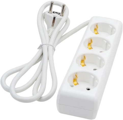 Изображение товара Удлинитель IEK WYP10-16-04-01-Z-17 4 розетки, кабель 1.5 м