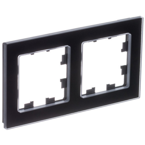 Изображение товара Двойная рамка Systeme Electric ATN361002 для 2 постов стекло черная