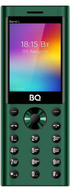 Изображение товара Мобильный телефон BQ 2458 Barrel L Green Black 2.4-дюймовый экран