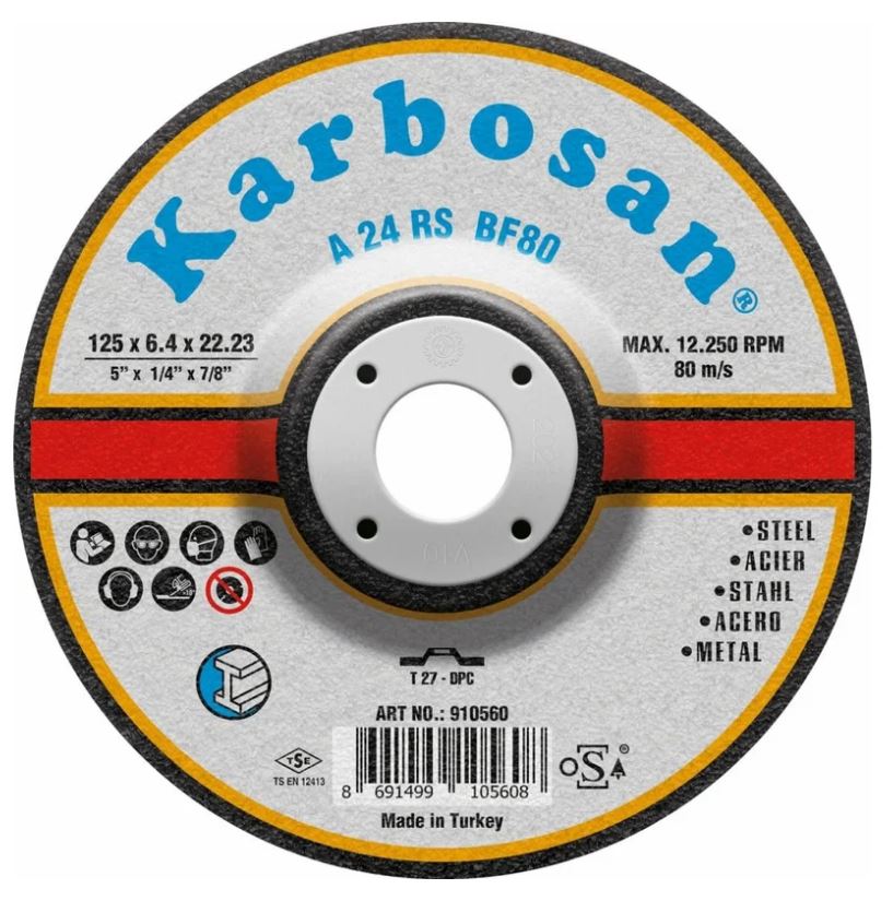 

Диск шлифовальный ООО САМ KAR-910560 Karbosan по металлу 125х6,4х22, KAR-910560