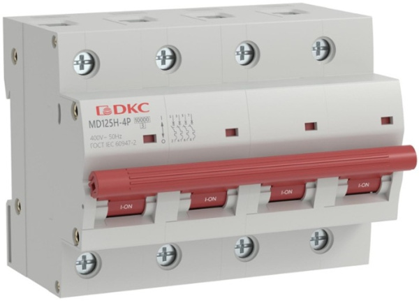Изображение товара Автоматический выключатель модульный DKC MD125H-4PC100