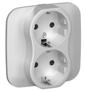фото Розетка двухместная с заземлением  IEK FI-R24A-16-1-K47