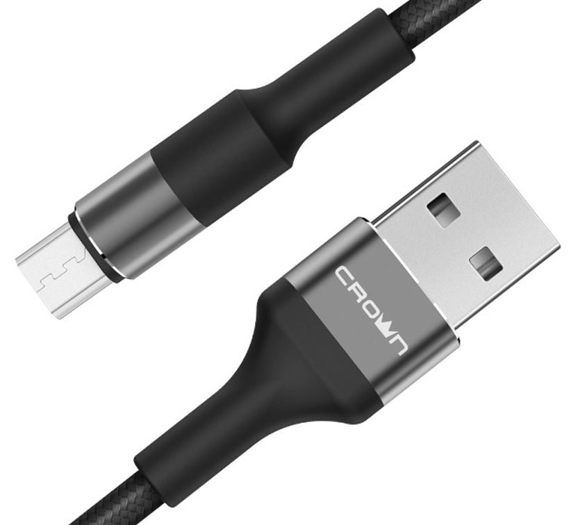 

Кабель Crown CMCU-007M CM000003794 USB - microUSB black/grey, CMCU-007M