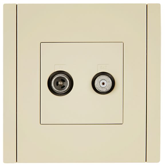 

Розетка телевизионная IEK FP-AF20-O-K10 FORTE&PIANO TV+SAT FP438 ваниль, FP-AF20-O-K10