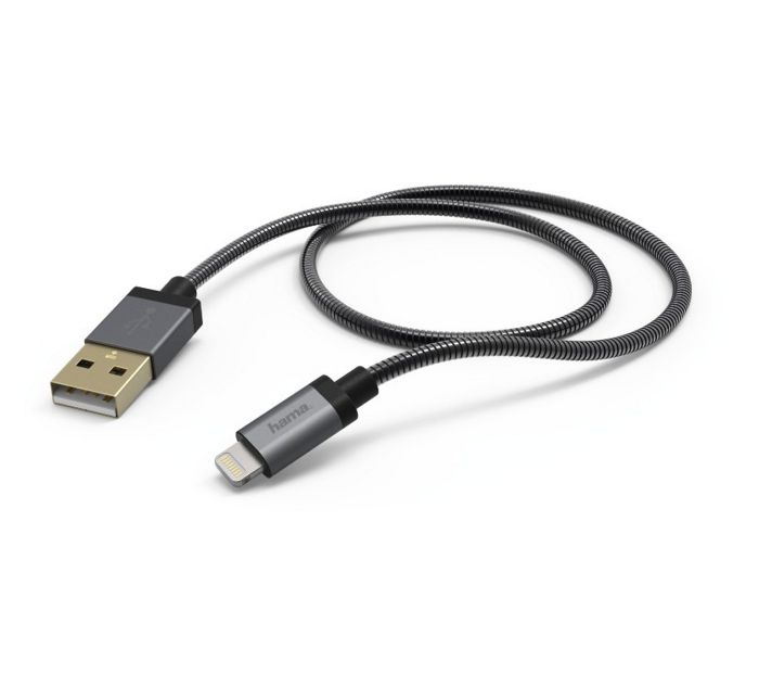 

Кабель интерфейсный HAMA 00173626 Lightning (m)/USB A (m), 1.5м, черный, 00173626