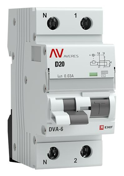 фото Автомат дифференциальный EKF rcbo6-1pn-20D-30-ac-av в Перми