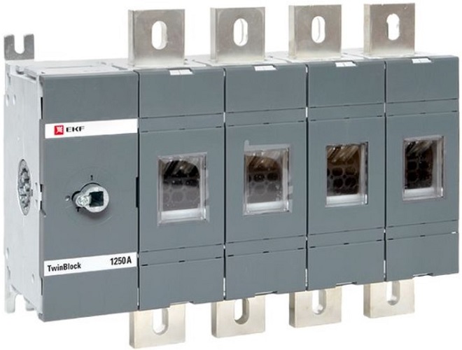 

Рубильник EKF tb-s-1250-4p 1250A 4P без рукоятки управления TwinBlock, tb-s-1250-4p