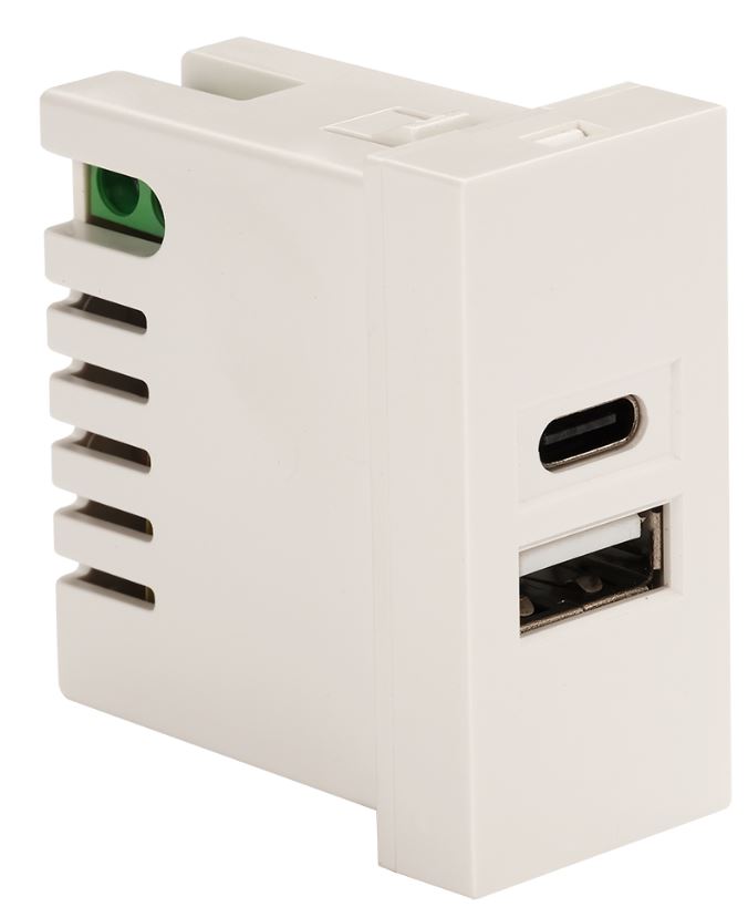 

Модуль Lanmaster LAN-EZ45x22-2UCA/2.1-WH USB-зарядки, USB-C, USB-A, 2.1A/5V, 45x22.5, белый, LAN-EZ45x22-2UCA/2.1-WH