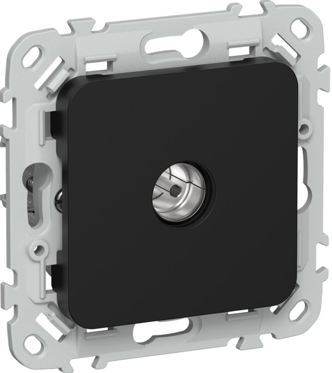 

Розетка телевизионная проходная IEK FI-A13-P-K02 FLITE экранированная тип M РТВм-1-1-2-ФлЧ черный, FI-A13-P-K02