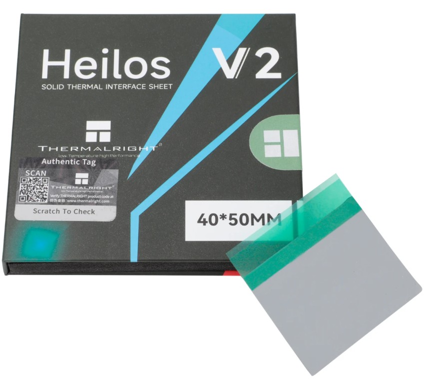 

Термопрокладка Thermalright HEILOS-4X5-V2 40x50 мм V2, толщина 0.25 мм, 8.5 Вт/(м·K), HEILOS-4X5-V2
