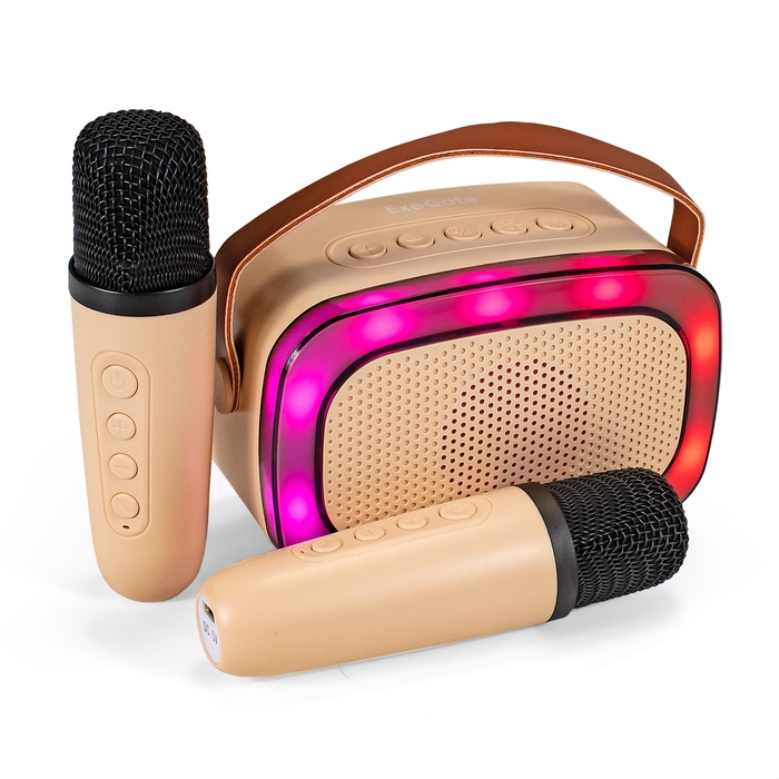 

Караоке Exegate Bro 330 EX294943RUS система (BT-колонка с двумя беспроводными микрофонами и RGB подсветкой, 8Вт, 80-15000Гц, Bluetooth, Li-Ion, 1200mA, Bro 330