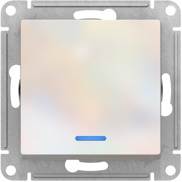 

Переключатель Schneider Electric ATN000463 AtlasDesign, 1-клавишный, с подсветкой, сх.6а, 10АХ, механизам, жемчуг, ATN000463