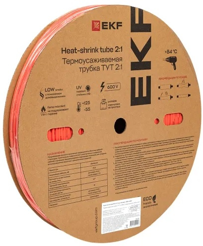 Изображение товара Термоусаживаемая трубка EKF tut-4-r
