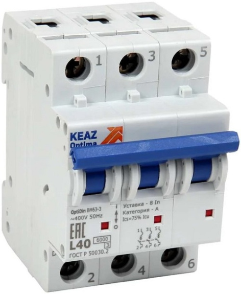 Изображение товара Автоматический выключатель КЭАЗ 260834 для защиты электросетей