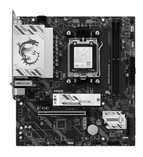 

Материнская плата mATX MSI B850M GAMING WIFI6E (AM5, AMD B850, 2*DDR5, PCIe, 2*M.2, 4*SATA, WiFi, BT, 6*USB 2.0, 2*USB Type-C, HDMI, DP), B850M GAMING WIFI6E