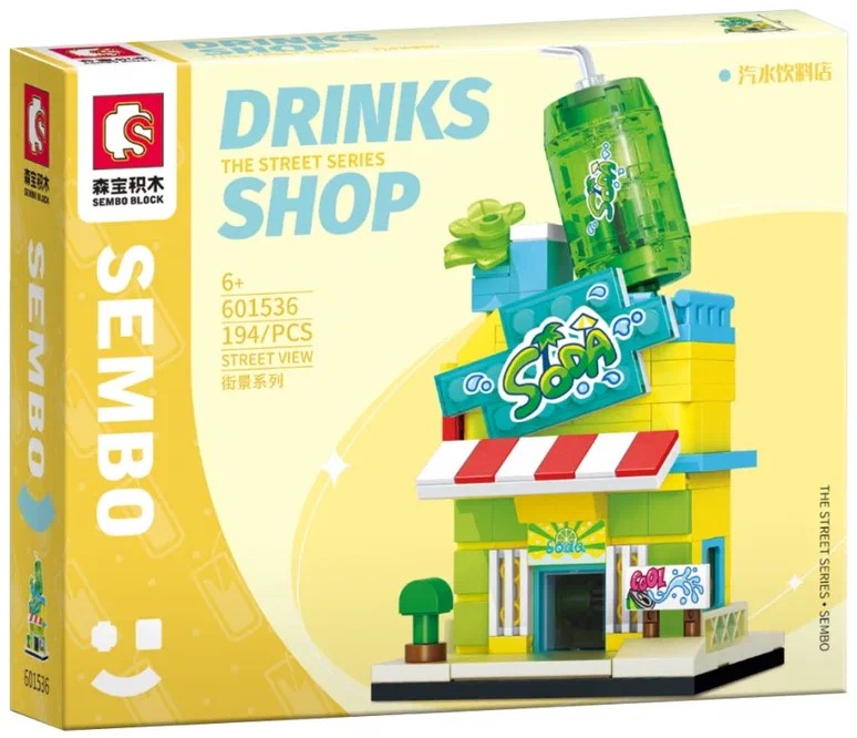 

Конструктор Sembo Block 601536 уличный магазин "Газированные напитки", 194 детали, 601536