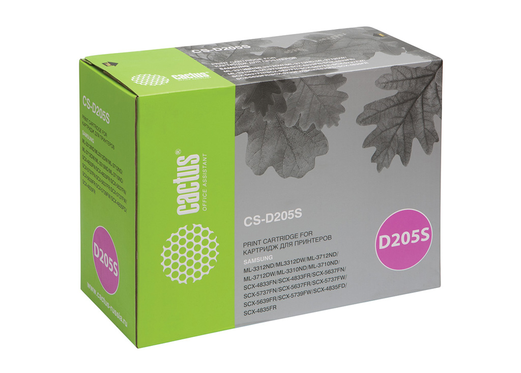 

Картридж Cactus CS-D205S для принтеров SAMSUNGML 3310/3710/ SCX 4833/5637 ,2000стр, CS-D205S