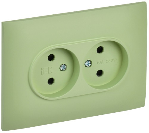 Изображение товара Розетка двухместная без заземления IEK SK-R23-10-K06-F