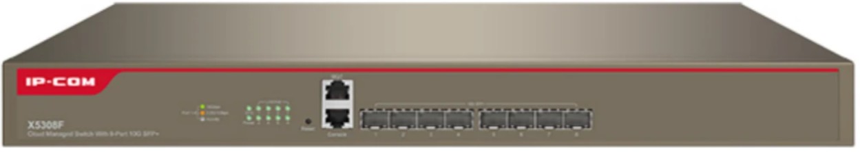 

Коммутатор IP-Com X5308F с облачным управлением L3, 8х10G Base-X SFP+, 1хRJ45 Console port, 1хRJ45 MGT port, X5308F