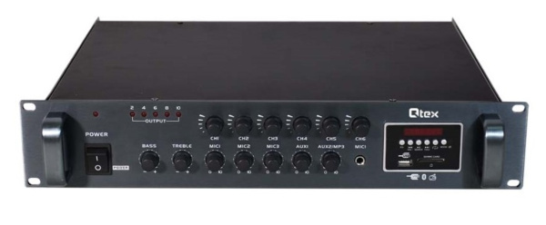 Изображение товара Микшер-усилитель Qtex QAA MZ600BT 260 Вт Bluetooth FM для профессиональной звуковой системы