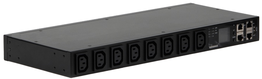 

Блок розеток NIKOMAX TLK-RPI-SW-A08-M21-WL-BK контролируемых электрических, SW - Switched, 19", 8 розеток C13, макс. нагрузка 16 А, шнур питания 2 м.,, TLK-RPI-SW-A08-M21-WL-BK