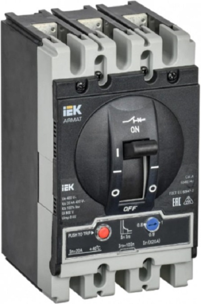 Изображение товара Автоматический выключатель IEK ARMAT AR-MCCB-3S-035-0020A-ATUC 20 А 3Полных