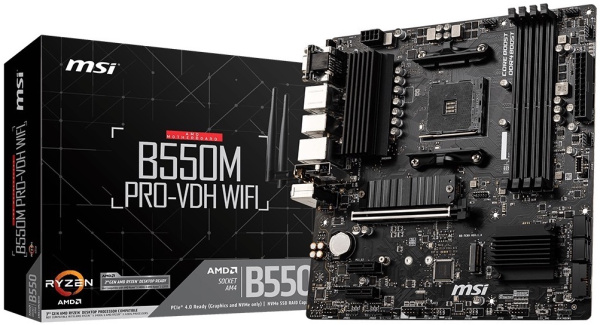 Изображение товара Материнская плата MSI B550M PRO-VDH WIFI для AMD AM4 Micro-ATX