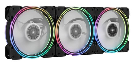 Изображение товара Комплект вентиляторов ALSEYE HALO 4.0 с RGB подсветкой и хабом, 3 шт.