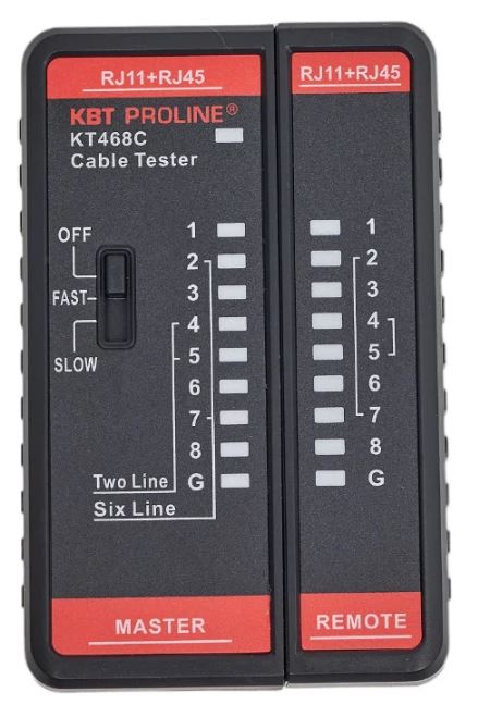 

LAN-тестер КВТ 88552 кабельный KT 468С серия PROLINE, 88552