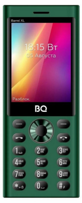 

Мобильный телефон BQ 2832 Barrel XL Green+Black 2.8", BT, 0.08MP, SIM: 3, 400 mAh, 2832 Barrel XL Green+Black