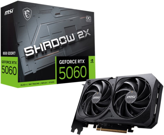 Изображение товара Видеокарта MSI GeForce RTX 5060 SHADOW 2X OC (RTX 5060 8G SHADOW 2X OC)