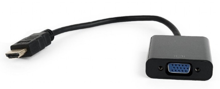 

Переходник Cablexpert HDMI-VGA 19M/15F, длина 15см, Jack3.5 аудиовыход,, HDMI-VGA