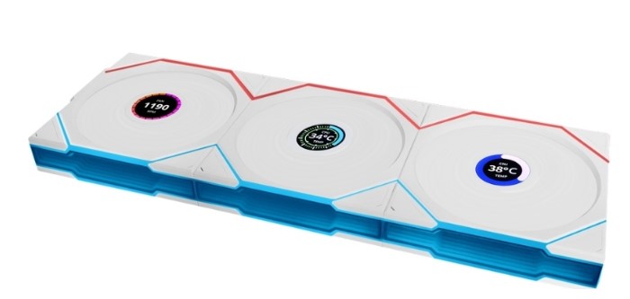 

Вентилятор для корпуса Lian Li UNI FAN TL WIRELESS LCD 120 G99.12TLLCD1W3W.R0 120mm, 1900rpm, 62CFM, 27dBa (3-pack), UNI FAN TL WIRELESS LCD 120