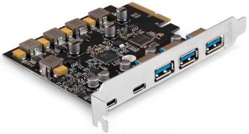 

Контроллер Exegate EXE-313-3A2C EX298301RUS PCI-E x4 v3.0, 3*USB 3.2, 2*USB Type-C, до 10 Гбит/с, разъем доп.питания, EXE-313-3A2C