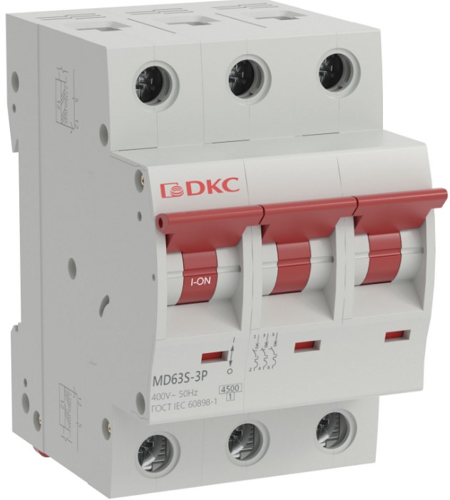 

Автоматический выключатель модульный DKC MD63S-3PC6 YON max типа MD63S 4,5кА 3P (C) 6А (кратность 4шт), MD63S-3PC6