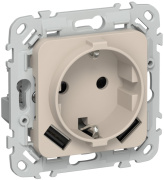 фото Розетка с заземлением  IEK FI-R14-16-1-U21-D31-K88